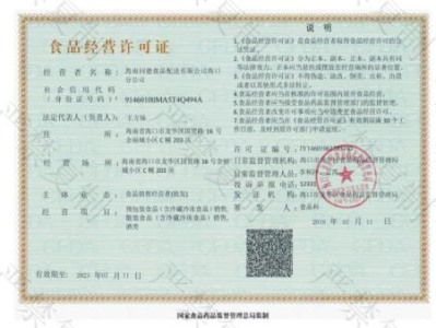 食品經營許可證